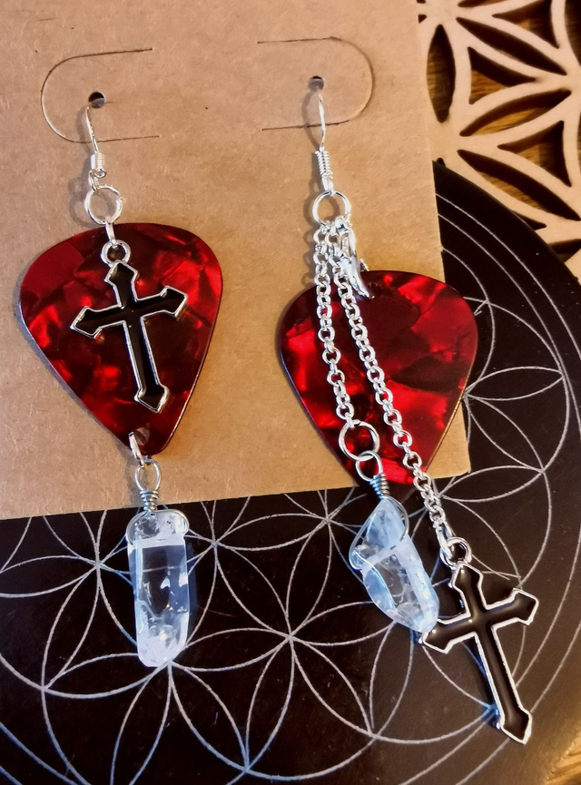 Boucles d'oreilles Médiators Rouge