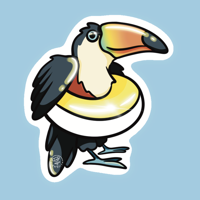 Sticker Toucan en Bouée