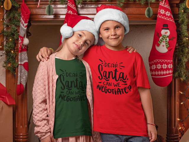 Kids Dear Santa T-Shirt - Green