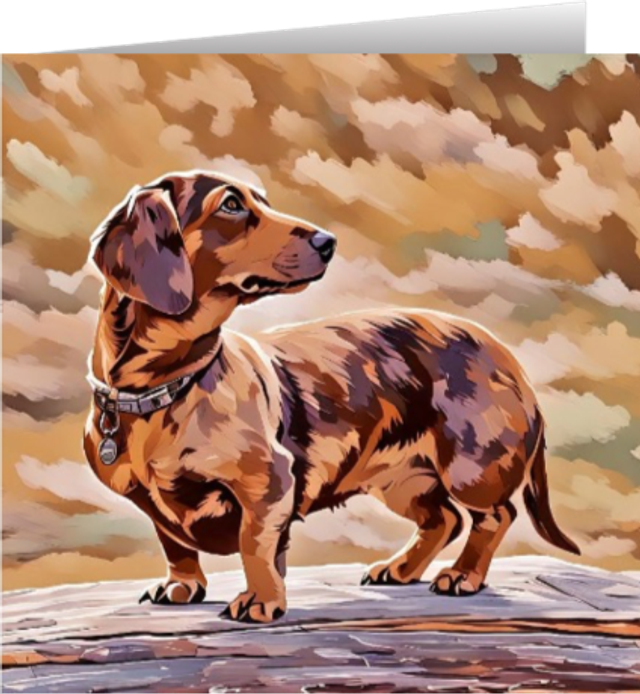 Brown Dachshund - Dog Greetings Card