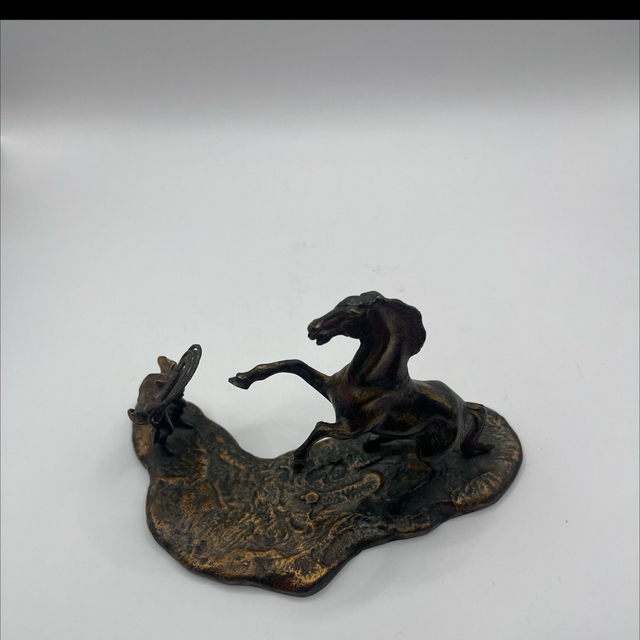 J. Nestor Bronze Horse &amp; Handler Sculpture – Signed – Approx. 15cm