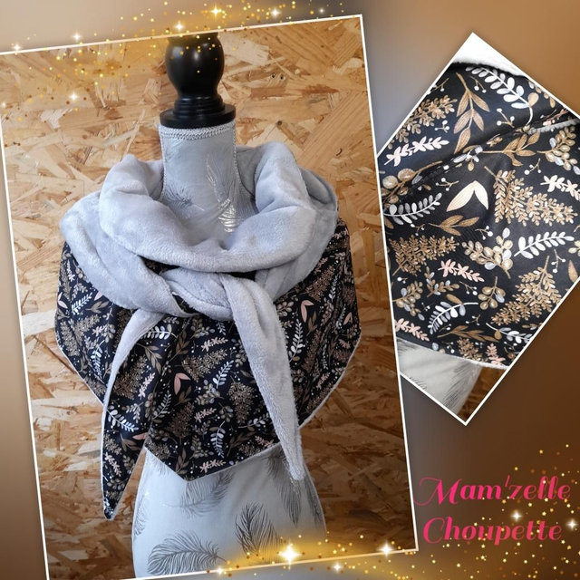 Maxi-châle motifs feuilles