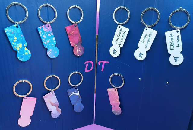 Jeton de caddie sur porte clé