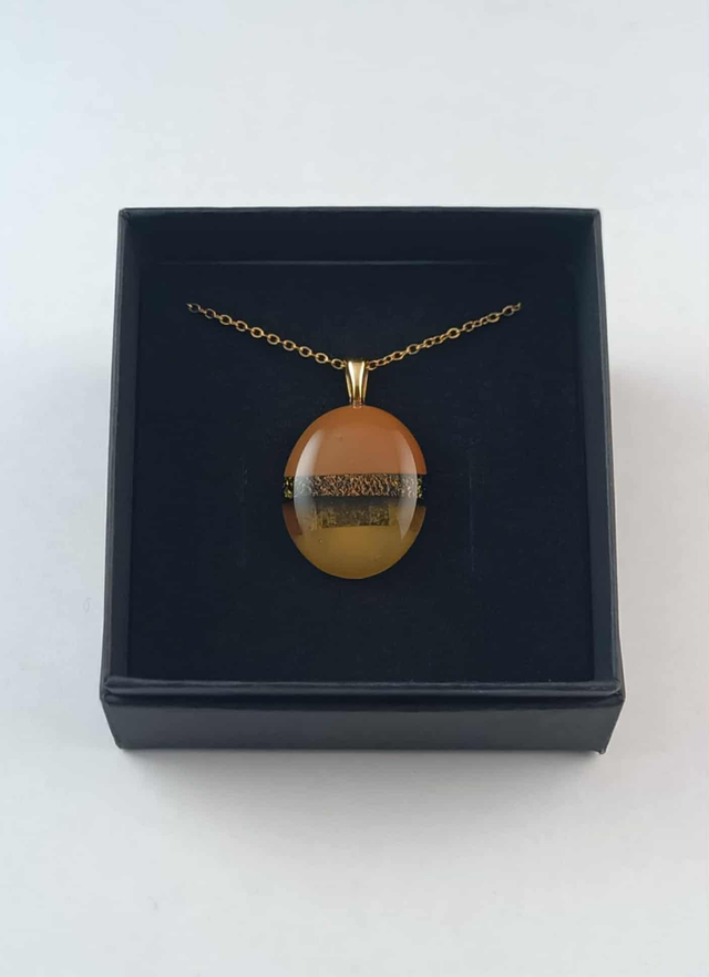 Collier Verre Fusing - Verre Dichroïque Couleur Sable