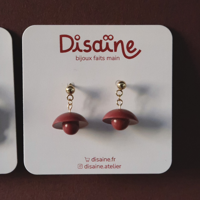 Boucles d'oreilles Flowers prune