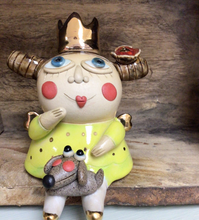 Sitting Angel with Dog