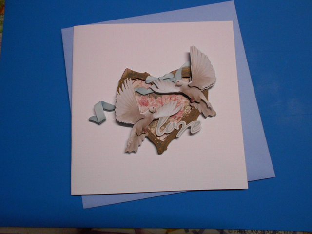 Les colombes, carte double + enveloppe