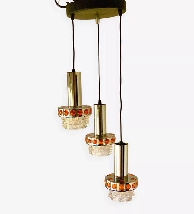 Suspension cascade 3 feux Raak Amsterdam Space âge 70’