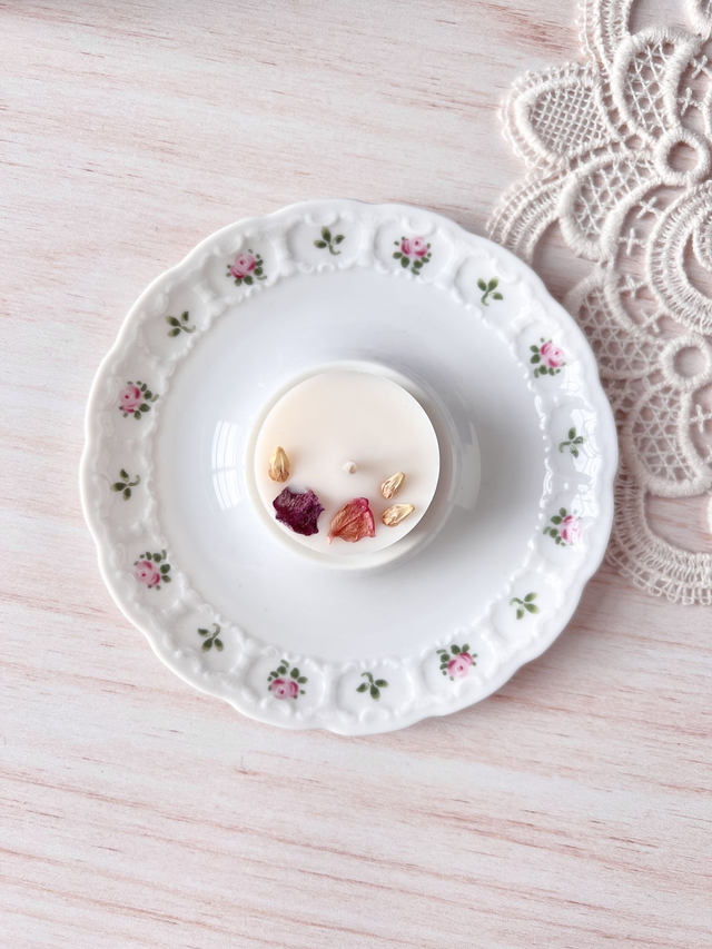 💜 Mini bougie fleurie - parfum Rose Ancienne (à l'unité)