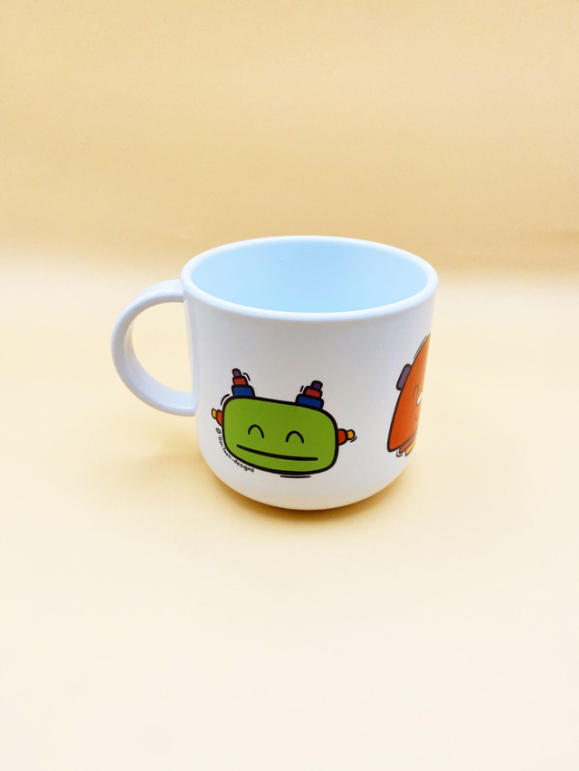 Robot mini mug - Colourful robot illustrations - Lightweight mini mug 