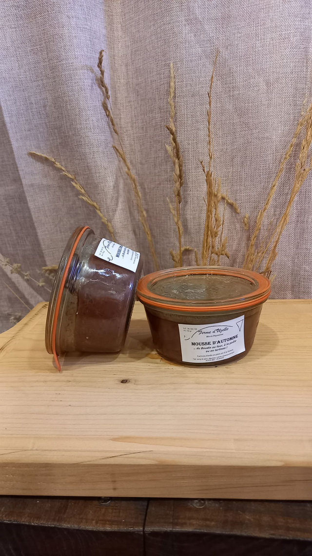 Boudin de porc de la ferme - stérilisé en bocaux de 170 gr - à tartiner ou réchauffer au four ou au bain mari !