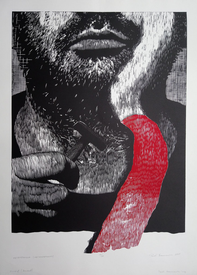 Metamorfoza, 80x60 linoryt 10/30 2008 sygnowany