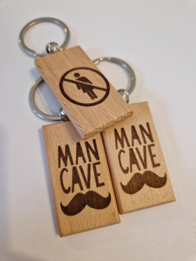 Premium Beech Man Cave Keyring