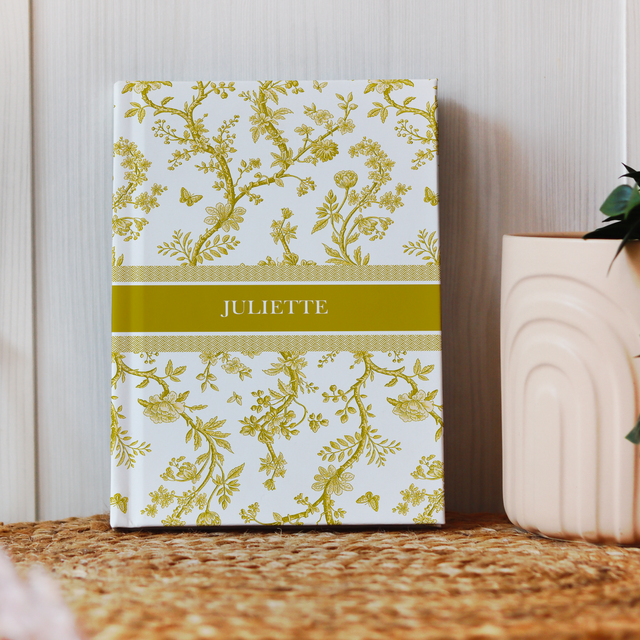 Carnet personnalisé motif toile de Jouy