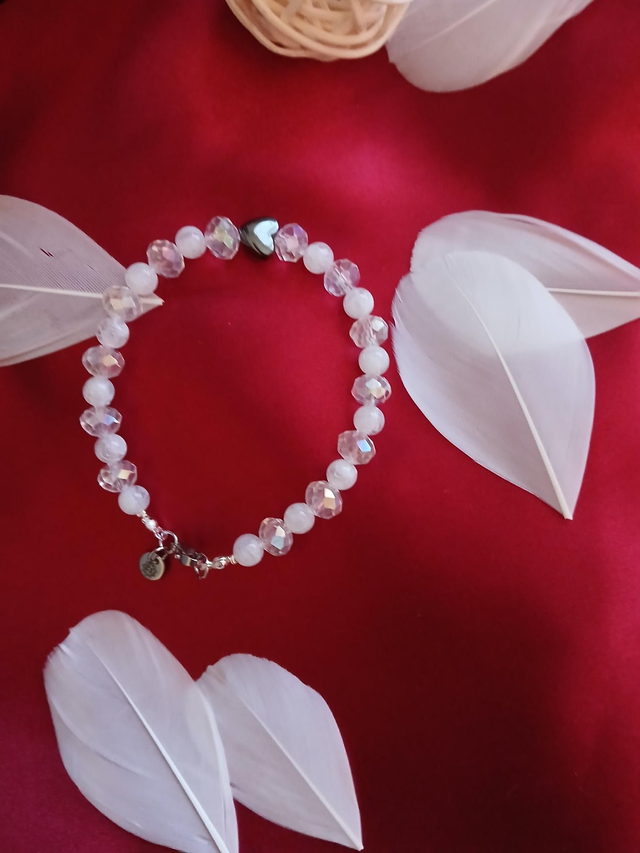 Bracelet St Valentin Blanc/Noir