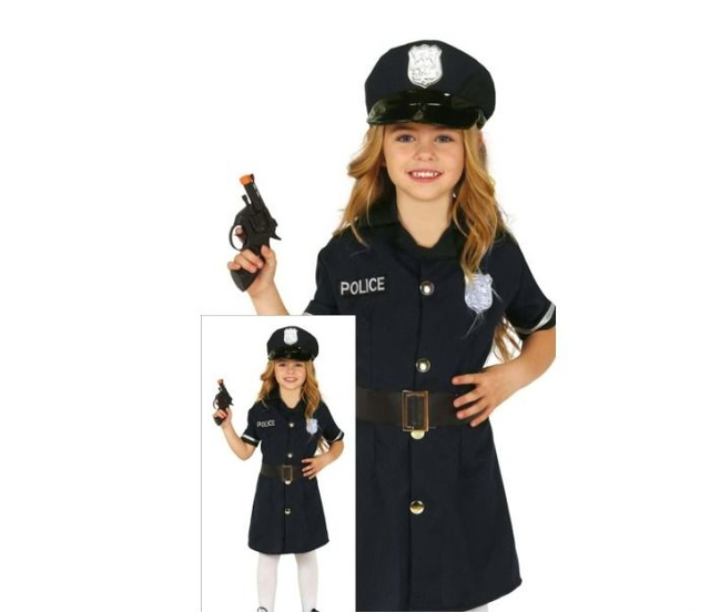 Carnevale , 88455 Poliziotta Cintura, Berretto, Abito   7/9 anni