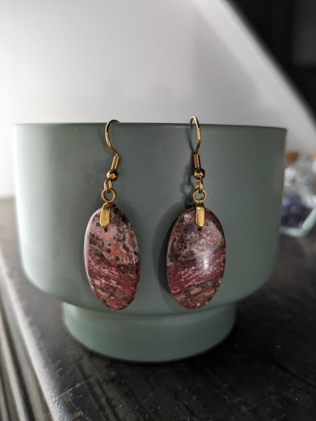 Boucles d'oreilles en Jaspe Léopard 🐆