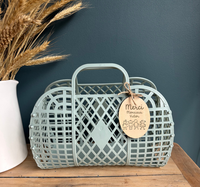 Panier avec médaillon enfants - Personnalisable