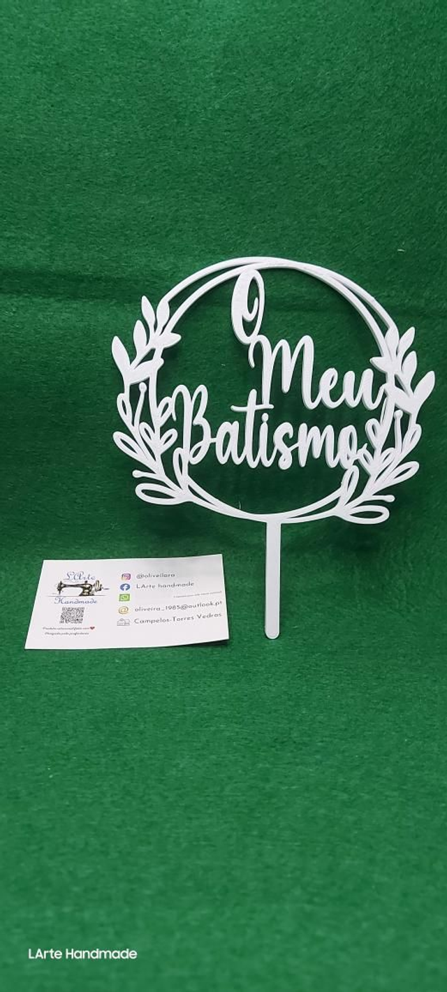 Topo de bolo &quot;O meu Batismo&quot;