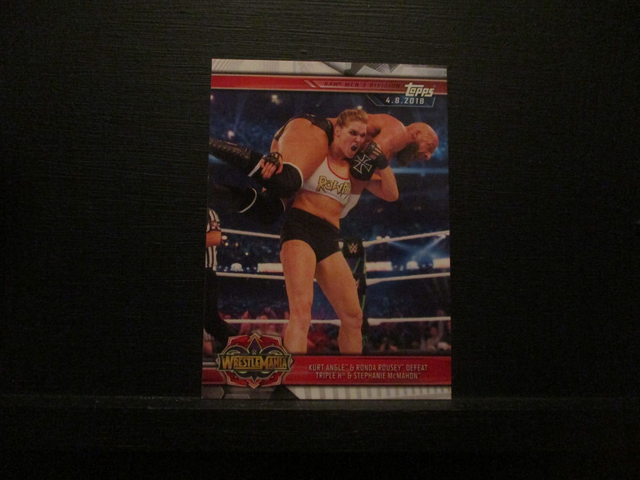 Kurt Angle &amp; Ronda Rousey Defeat Triple H &amp; Stephanie McMahon - Champions Original Trading Card #36
