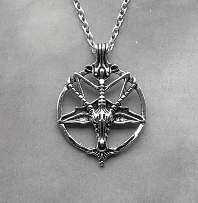 Circular Baphomet Necklace - Silver