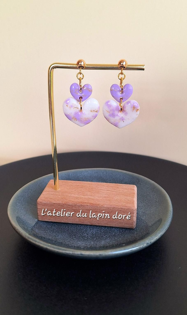 Boucles d&#039;oreilles Double Coeur