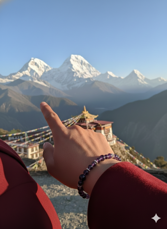 Éveillez votre Sérénité : Bracelet Tibétain en Améthyste