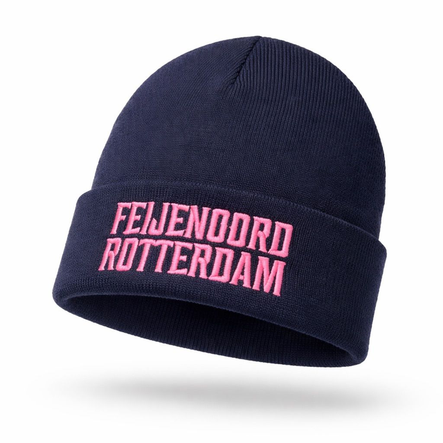 Feijenoord Rotterdam muts - New Style Pink - Blauw