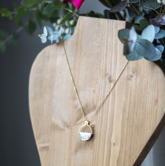 Collier marbre - horizon • en polymère