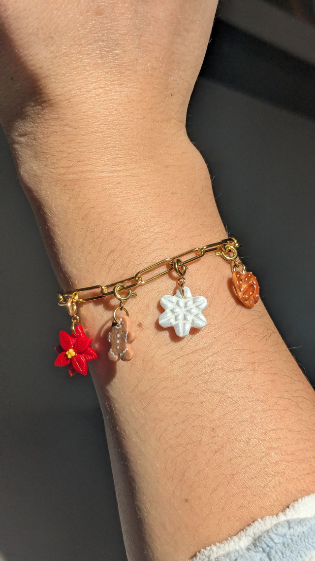 Charm fleur de poinsettia