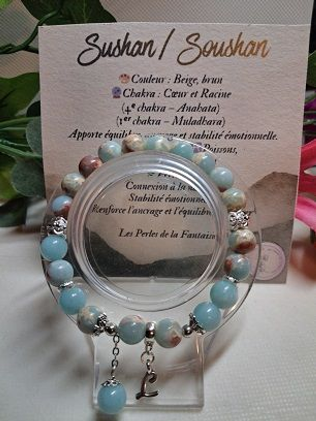 Bracelet en Shoushan + carte chakra incluse