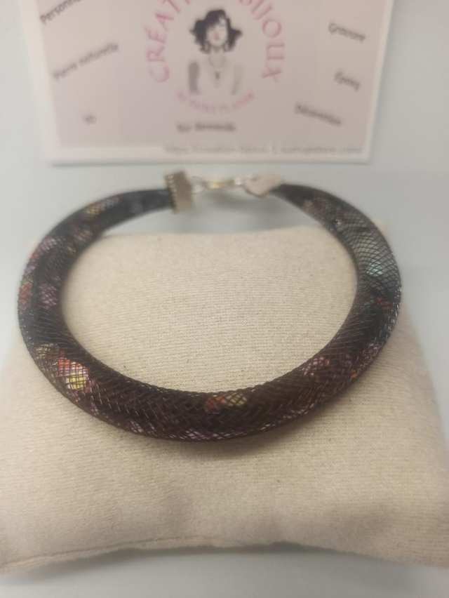 Bracelet paillettes rose, doré, blanc 