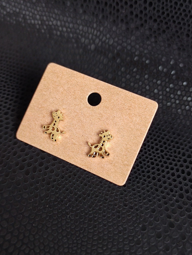 Edelstahl Ohrstecker | Giraffe | Gold