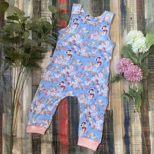 Strawberry Geese Dungarees 6-12m