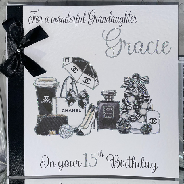 Glitter Birthday Card 8x8" 