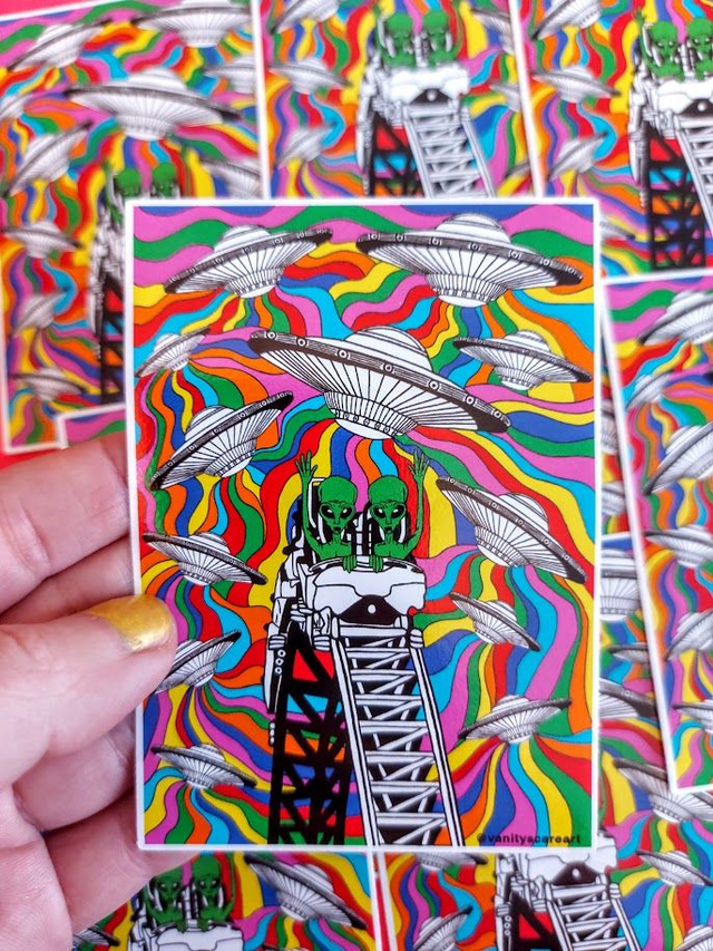 Alien Rollercoaster Sticker