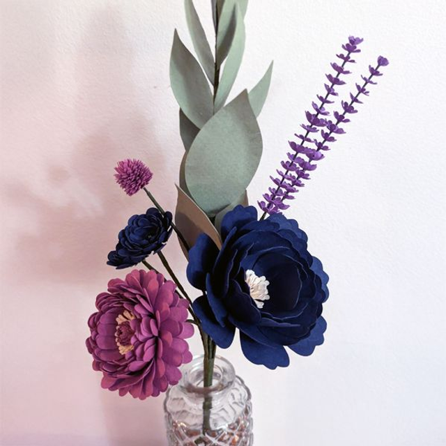 Bouquet tons violet et bleu