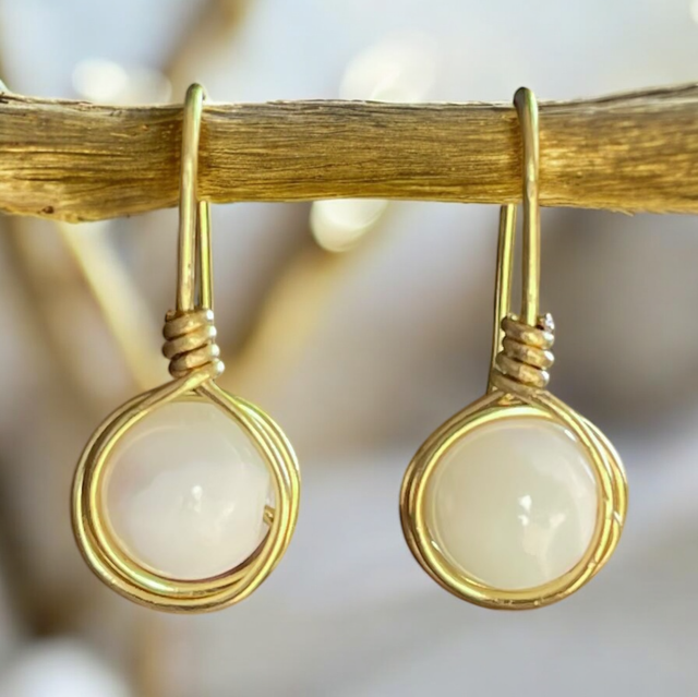 Boucles d’oreilles avec perle de Nacre 