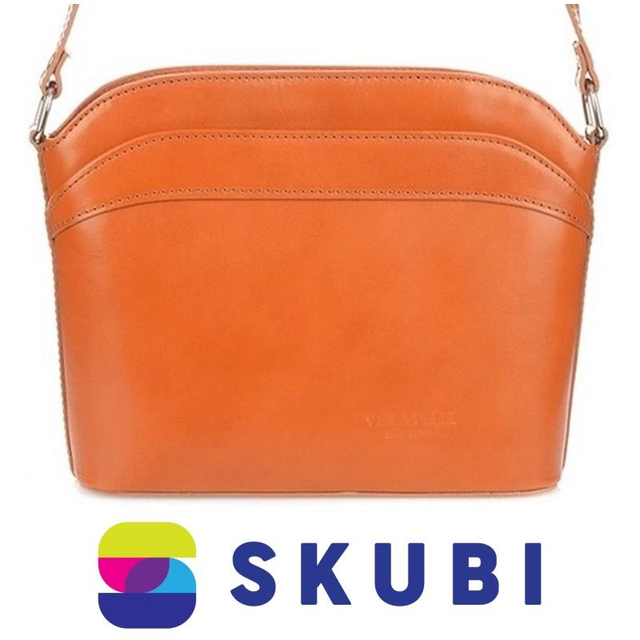 Vera Pelle 696 Dámská kožená crossbody kabelka camel