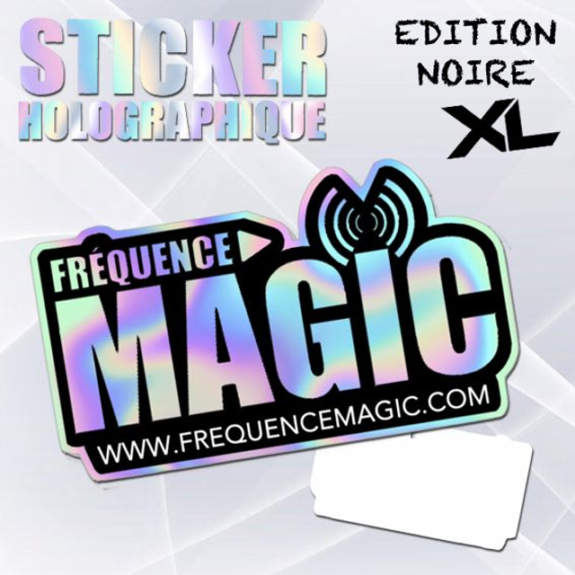 STICKER HOLOGRAPHIQUE VERSION 2 NOIR XL