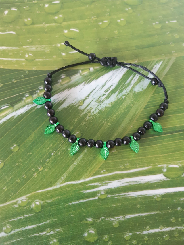 Armband Blätter grün schwarz