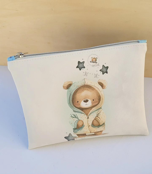Pochette ourson vert d'eau Collection Petit Chou
