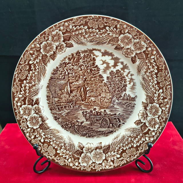 J. Broadhurst | Dinerbord Platt bord (diameter 24 | hoogte 3 cm) 'Constable Series Bi Centennial 1776 - 1976' Bruin | Vintage