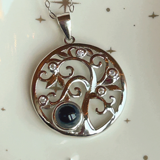 Projeksjonssmykke • 925 sterlingsølv • 21mm • livets tre 