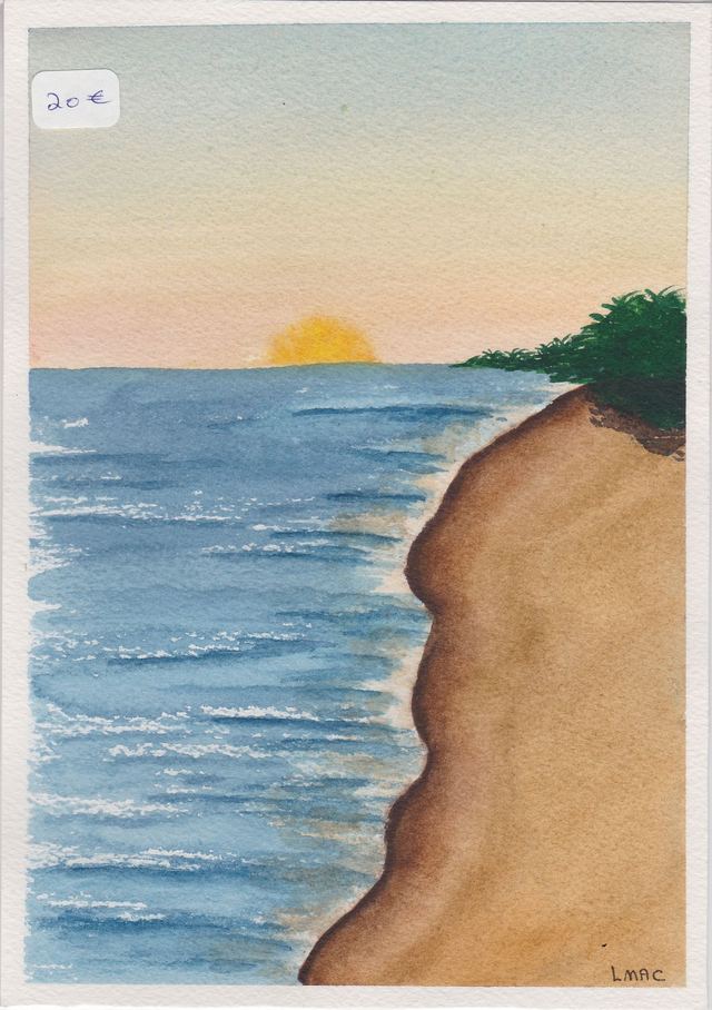"Coucher de soleil" (14,8 x 21 cm)