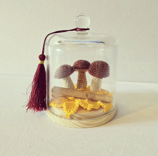 Scène sous cloche à la cannelle