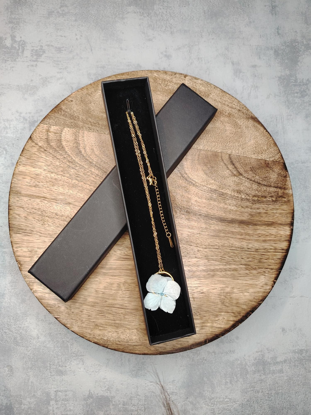 Pendentif hortensia bleu