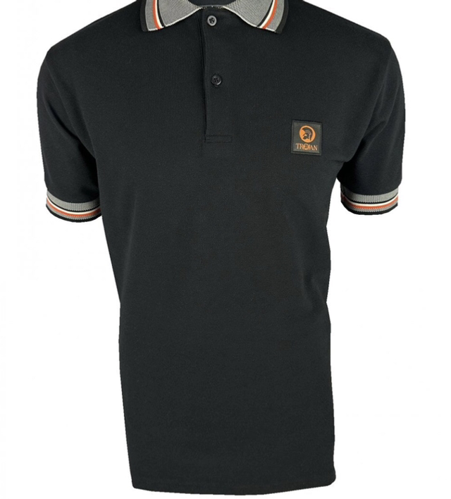 Trojan TR-9017 Oxfird Collar Pique Polo - Black