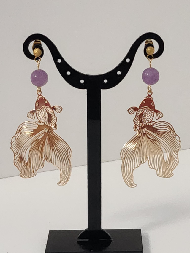 Boucle d’oreille carpe doré