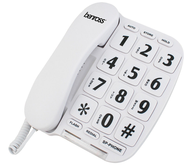 Benross Easy Use Landline Telephones - Slimline / Big Button / LED Ringer Light